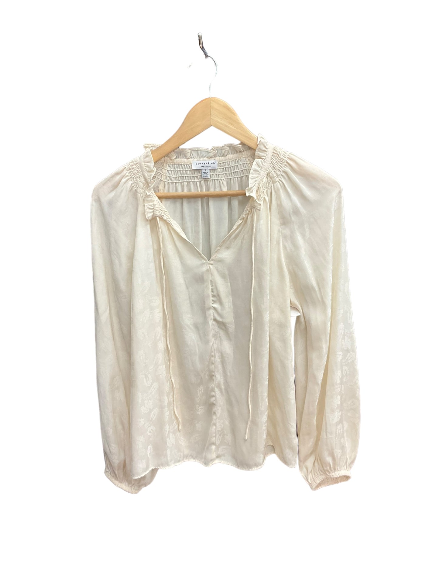 Top 3/4 Sleeve By Current Air In Cream, Size: S