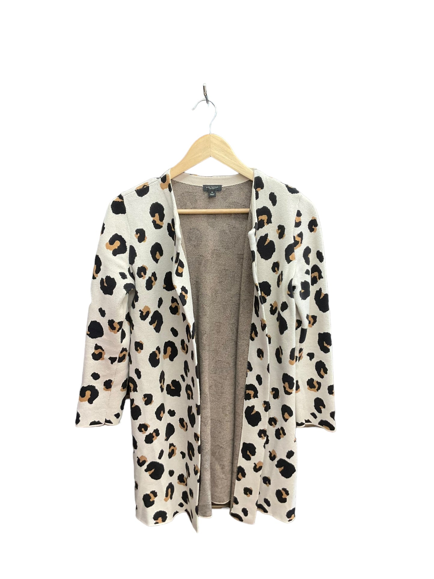 Cardigan By Ann Taylor In Animal Print, Size: Xs