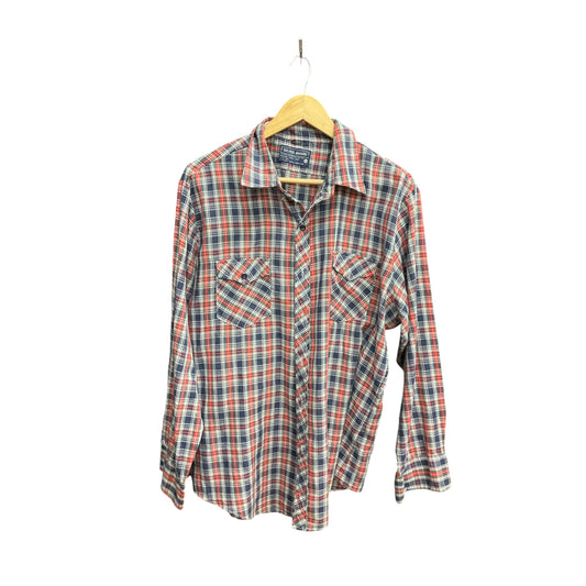 Blouse Long Sleeve By Clothes Mentor In Plaid Pattern, Size: Xl