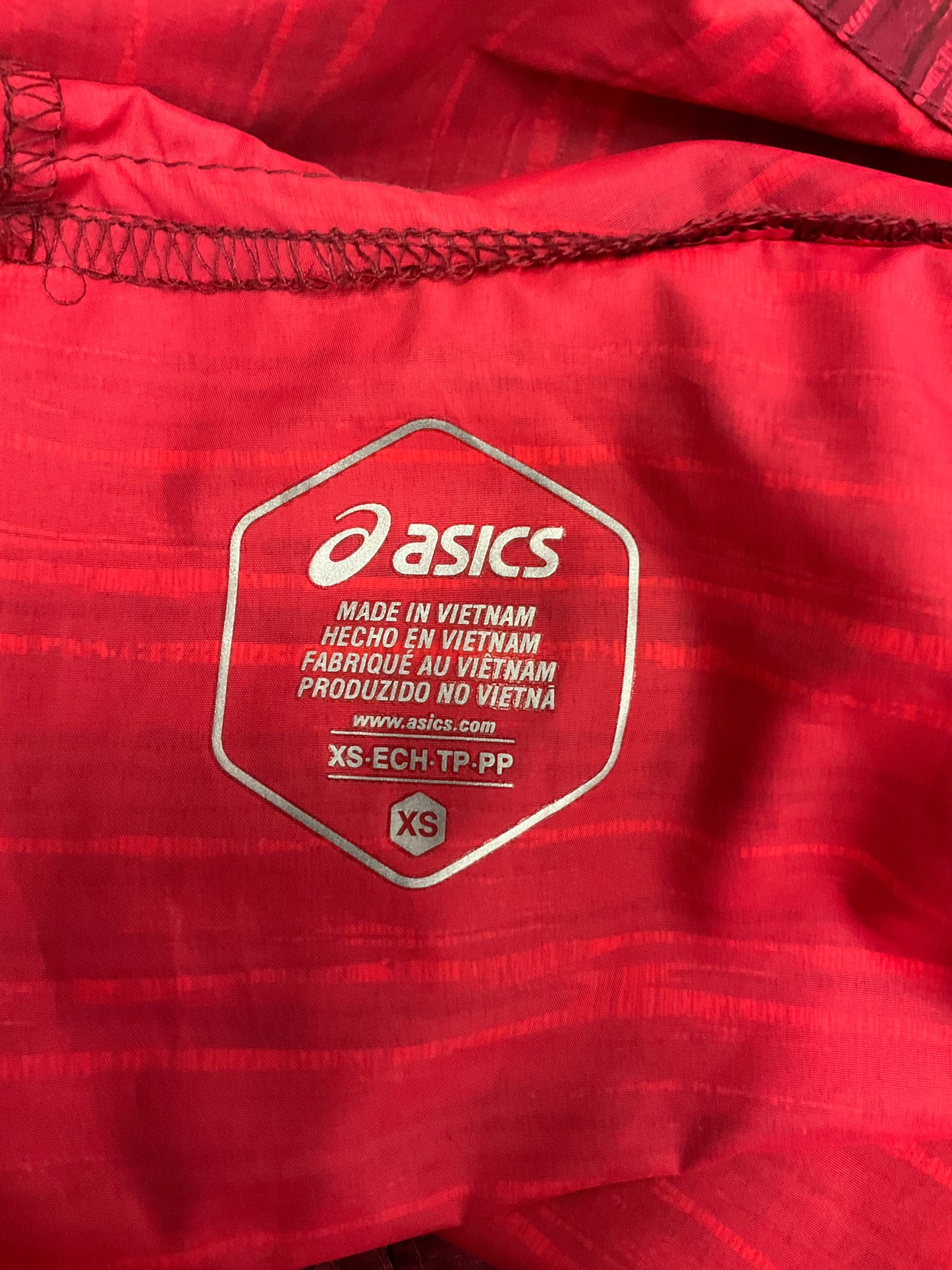 Athletic Jacket By Asics In Red, Size: Xs