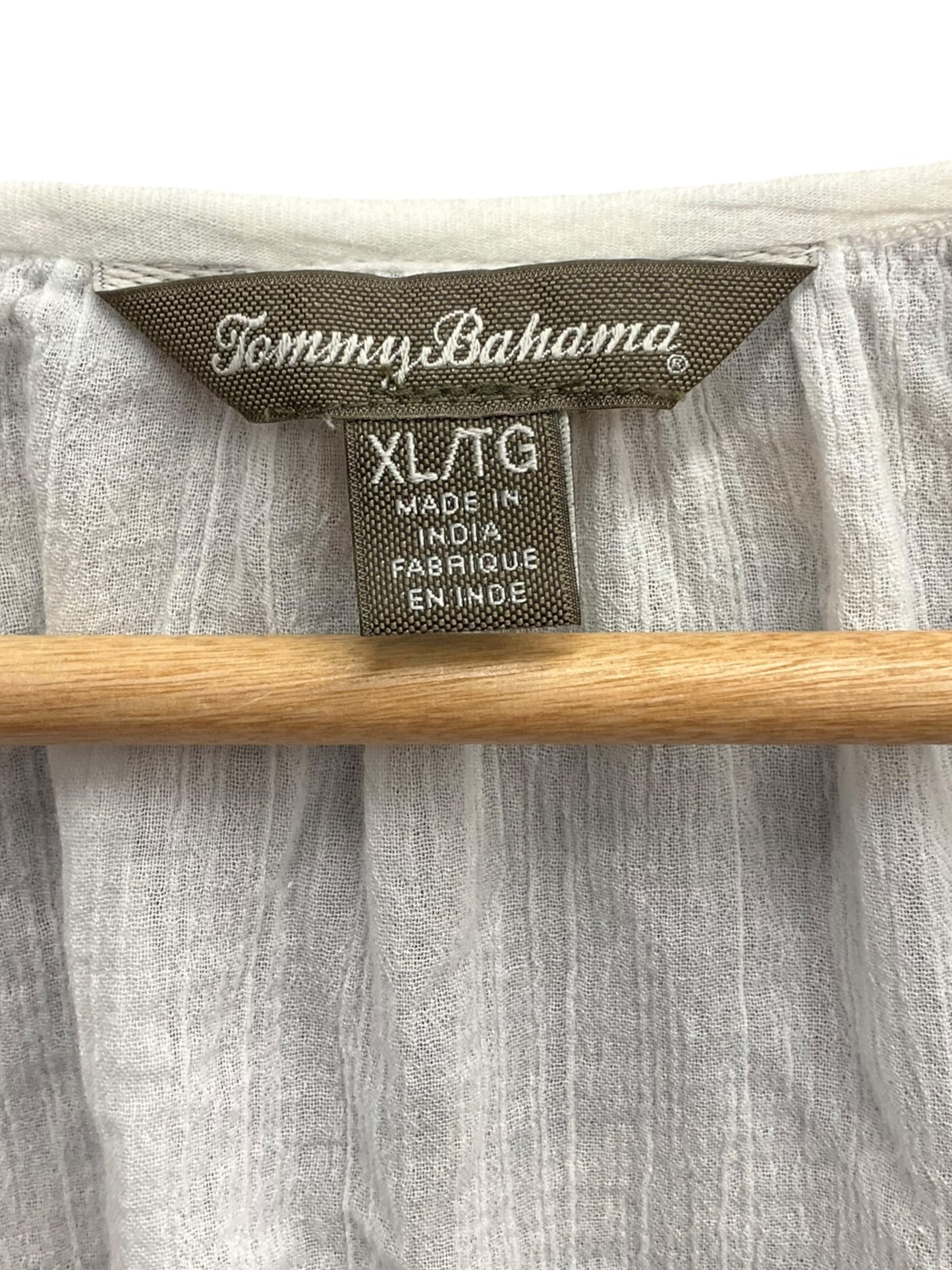 Top 3/4 Sleeve By Tommy Bahama In White, Size: Xl