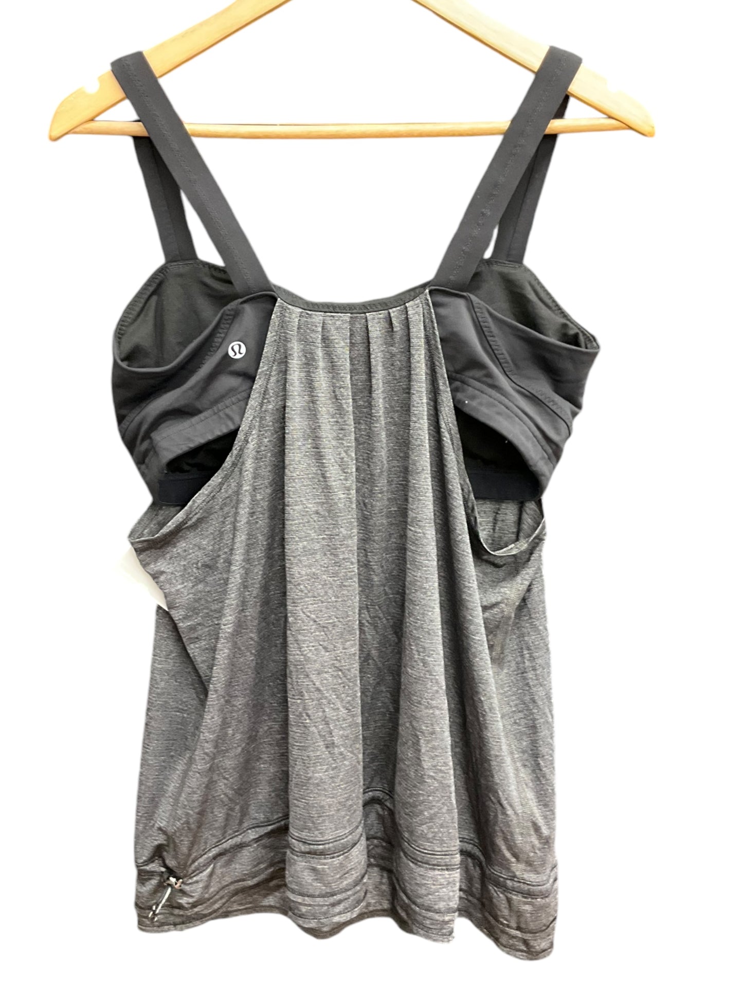 Athletic Tank Top By Lululemon In Black & Grey, Size: 12