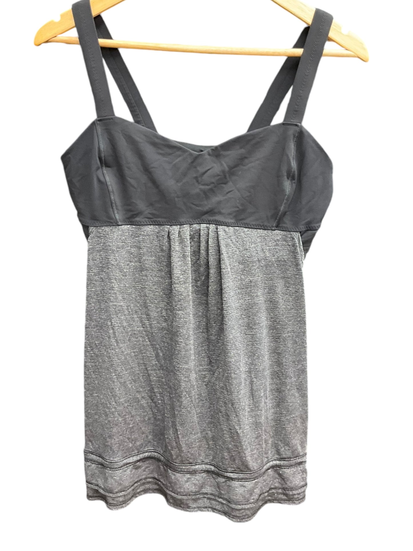 Athletic Tank Top By Lululemon In Black & Grey, Size: 12