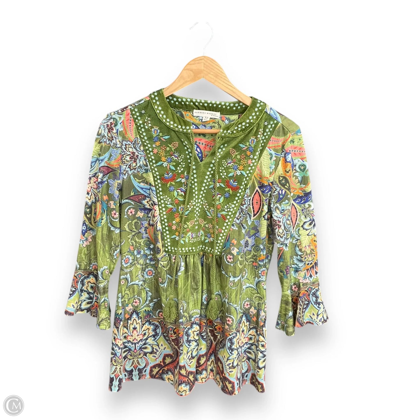 Top Long Sleeve By One World In Multi-colored, Size: Xs