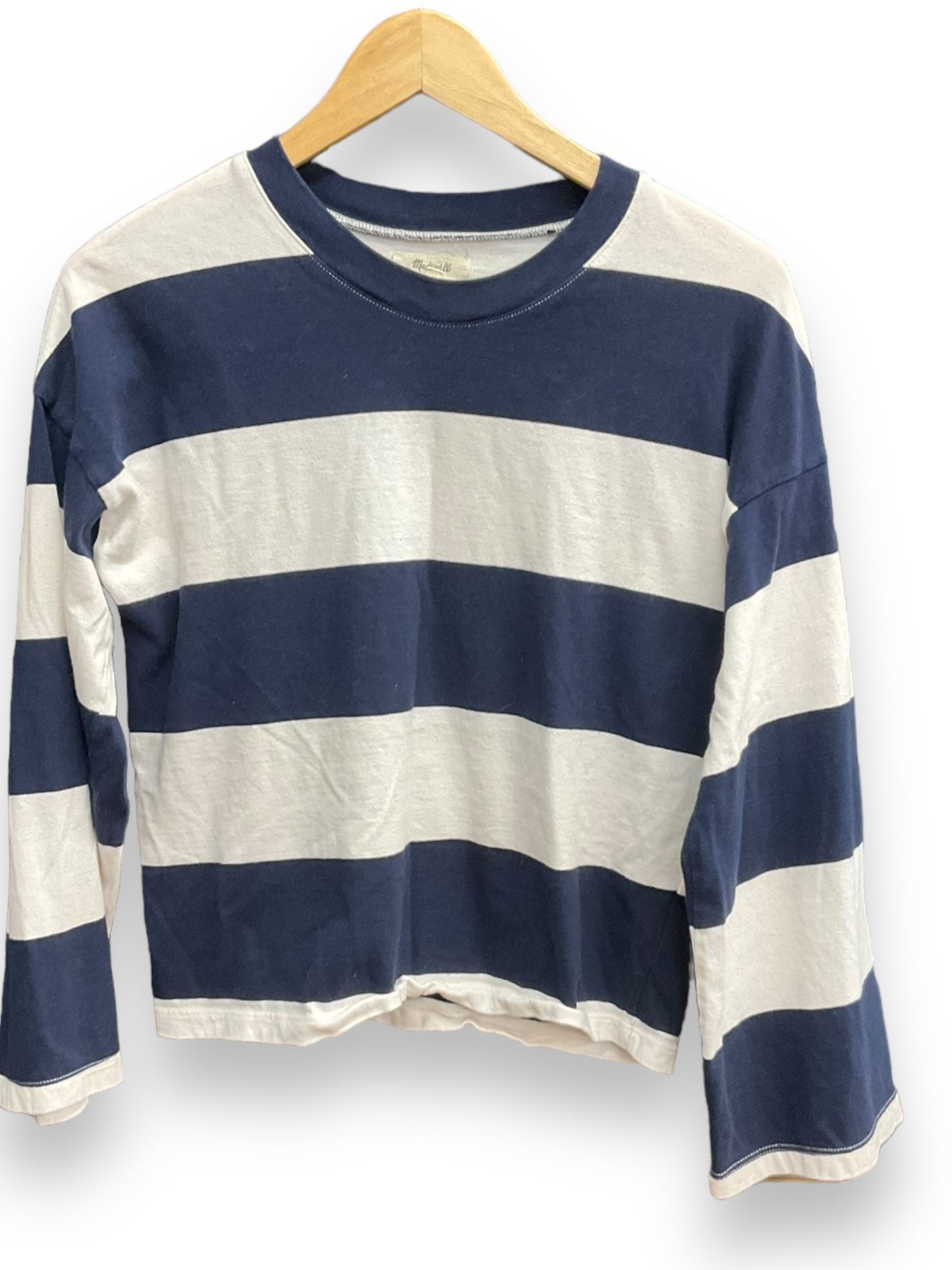 Top Long Sleeve By Madewell In Striped Pattern, Size: S