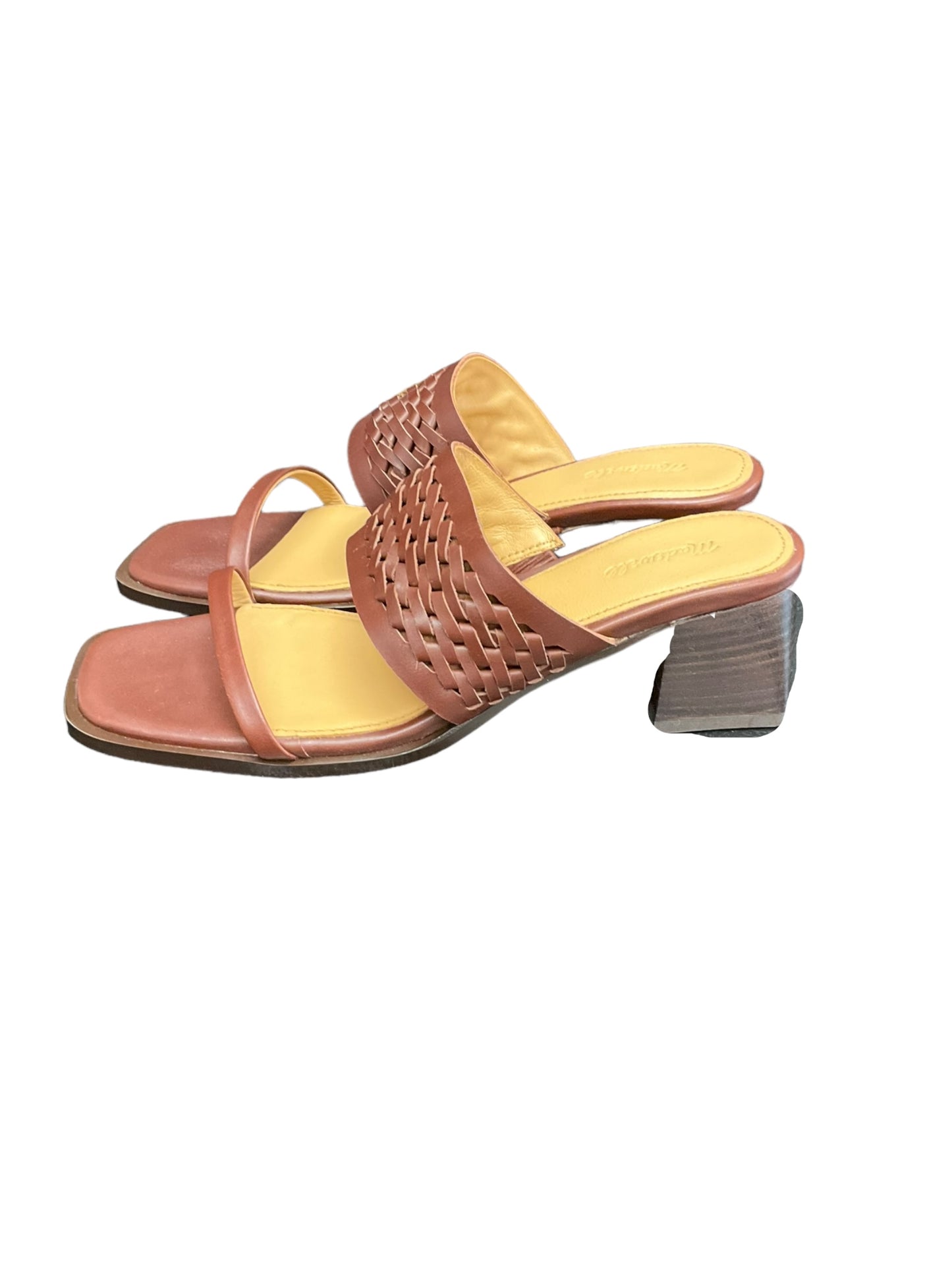 Sandals Heels Block By Madewell In Brown, Size: 7.5