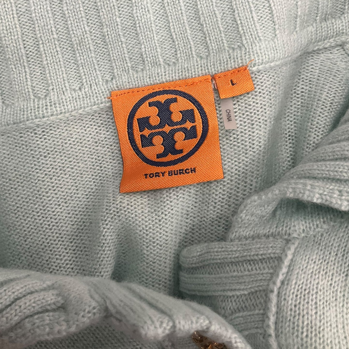 Sweater Cardigan Cashmere By Tory Burch In Green, Size: L