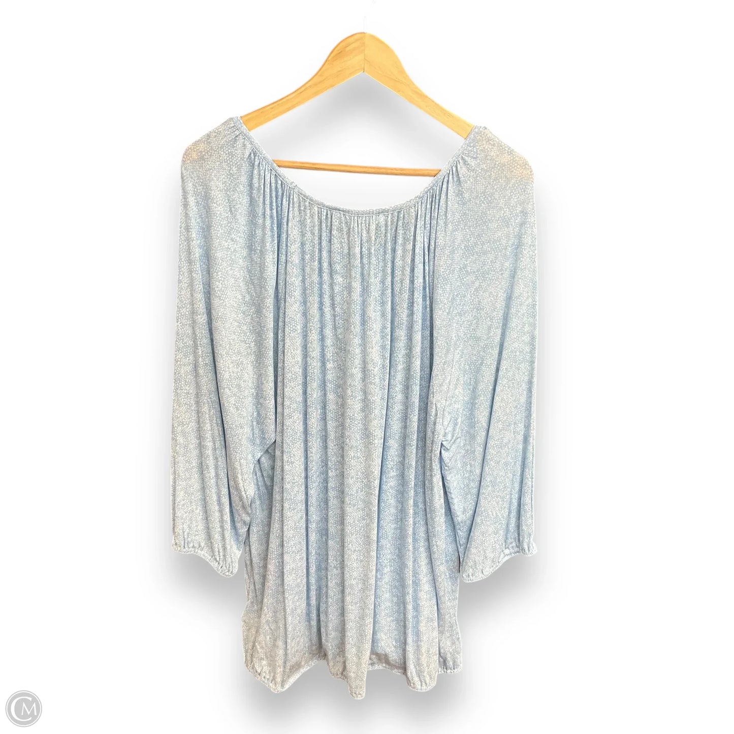 Top 3/4 Sleeve By Michael Kors In Blue & White, Size: 3x