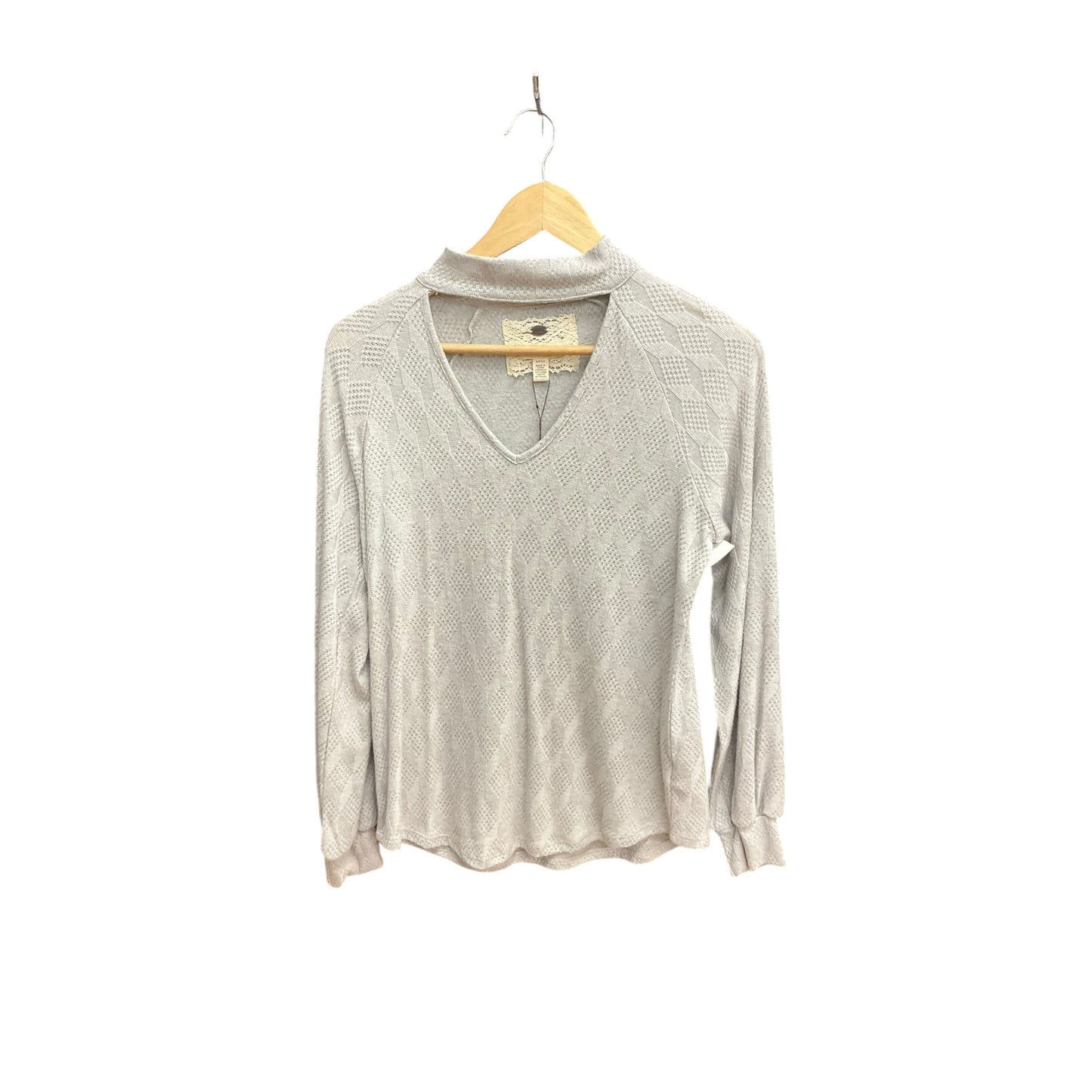 Top Long Sleeve By Cupio In Grey, Size: S