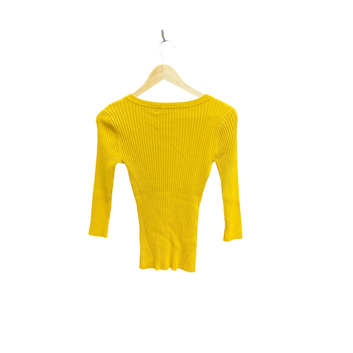 Top Long Sleeve By Inc In Yellow, Size: S