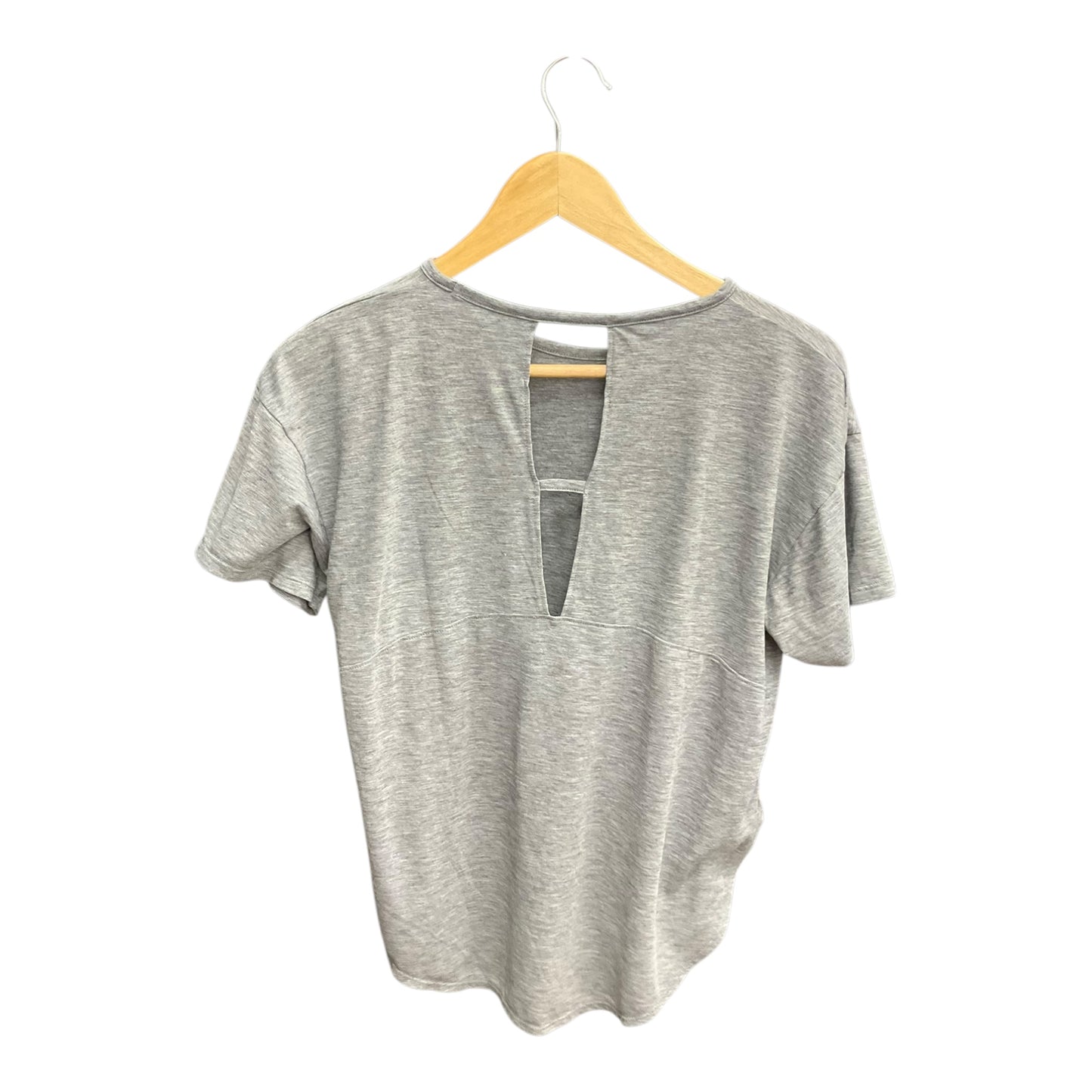 Athletic Top Short Sleeve By Under Armour In Grey, Size: S