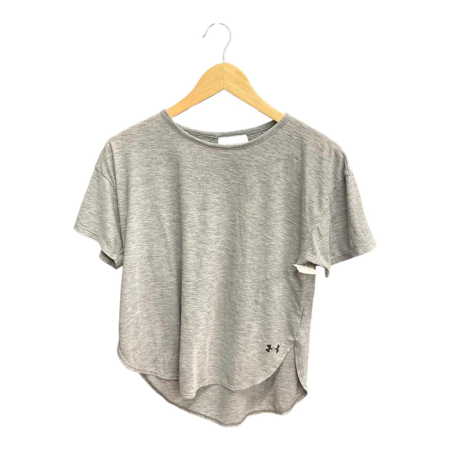 Athletic Top Short Sleeve By Under Armour In Grey, Size: S