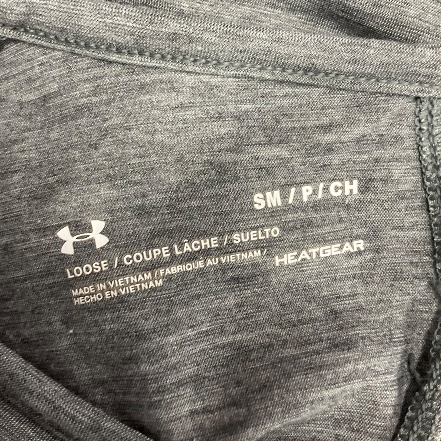 Athletic Top Short Sleeve By Under Armour In Grey, Size: S