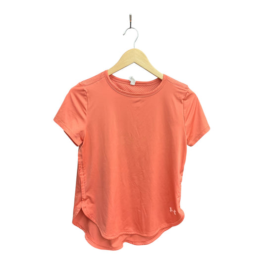 Athletic Top Short Sleeve By Under Armour In Orange, Size: S