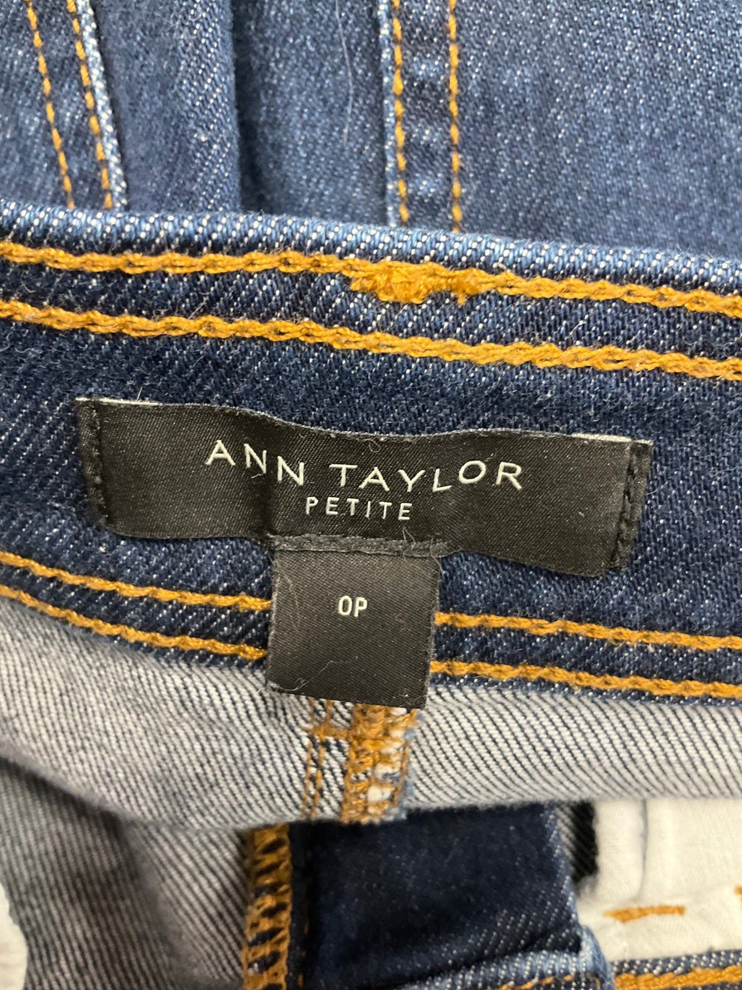 Jeans Wide Leg By Ann Taylor In Blue Denim, Size: 0