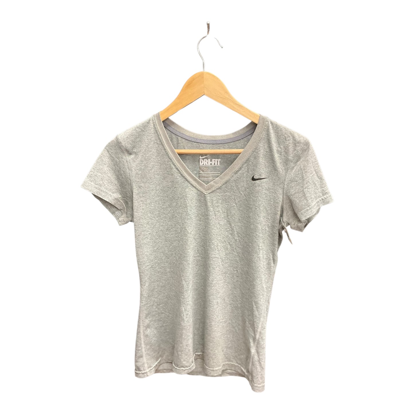 Athletic Top Short Sleeve By Nike Apparel In Grey, Size: S