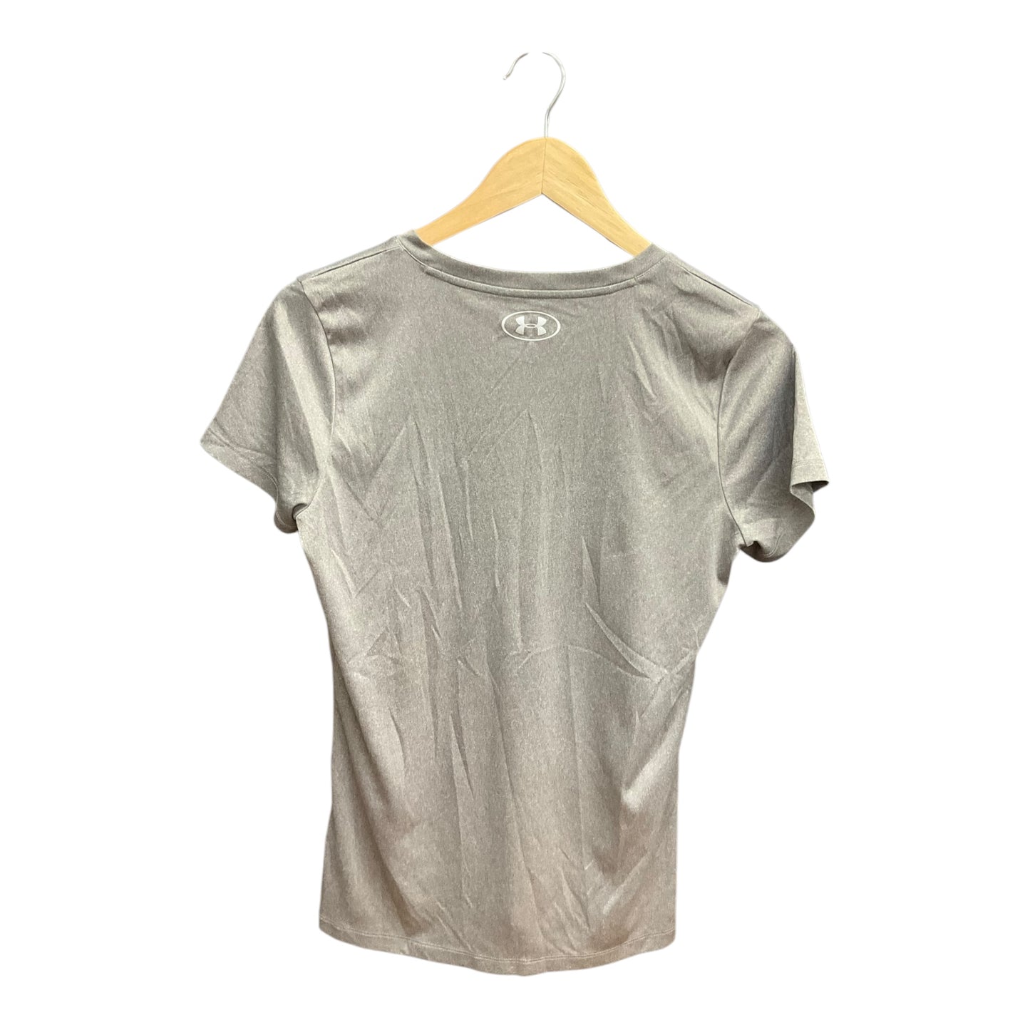 Athletic Top Short Sleeve By Under Armour In Grey, Size: M