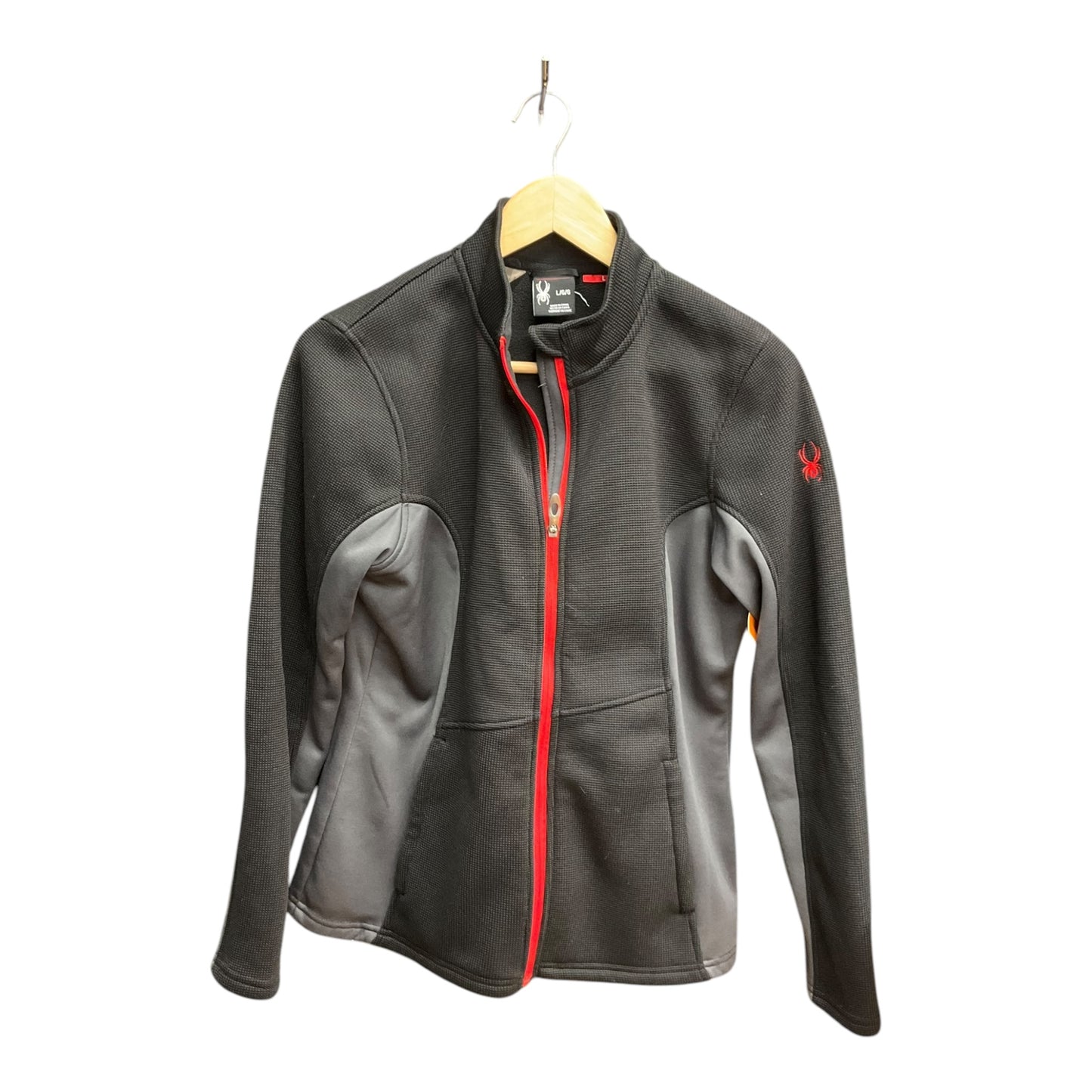 Athletic Jacket By Spyder In Black & Grey, Size: L
