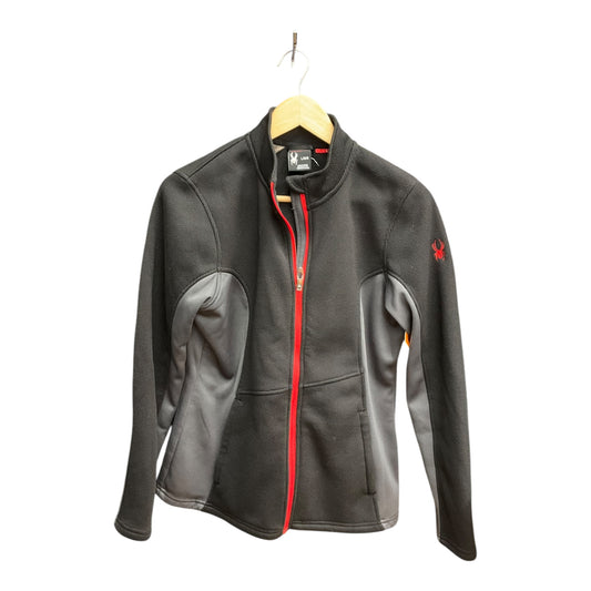 Athletic Jacket By Spyder In Black & Grey, Size: L