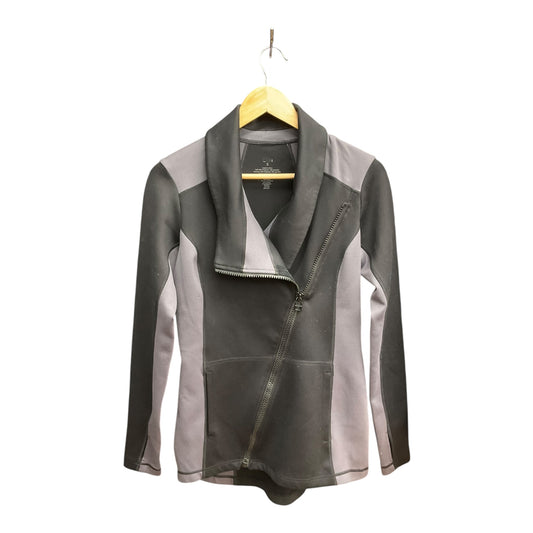 Athletic Jacket By Cabi In Black & Grey, Size: S