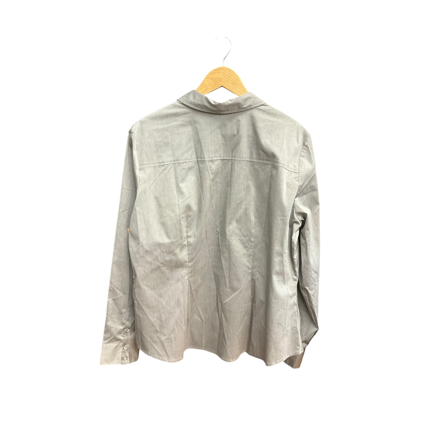 Blouse Long Sleeve By New York And Co In Silver, Size: Xl