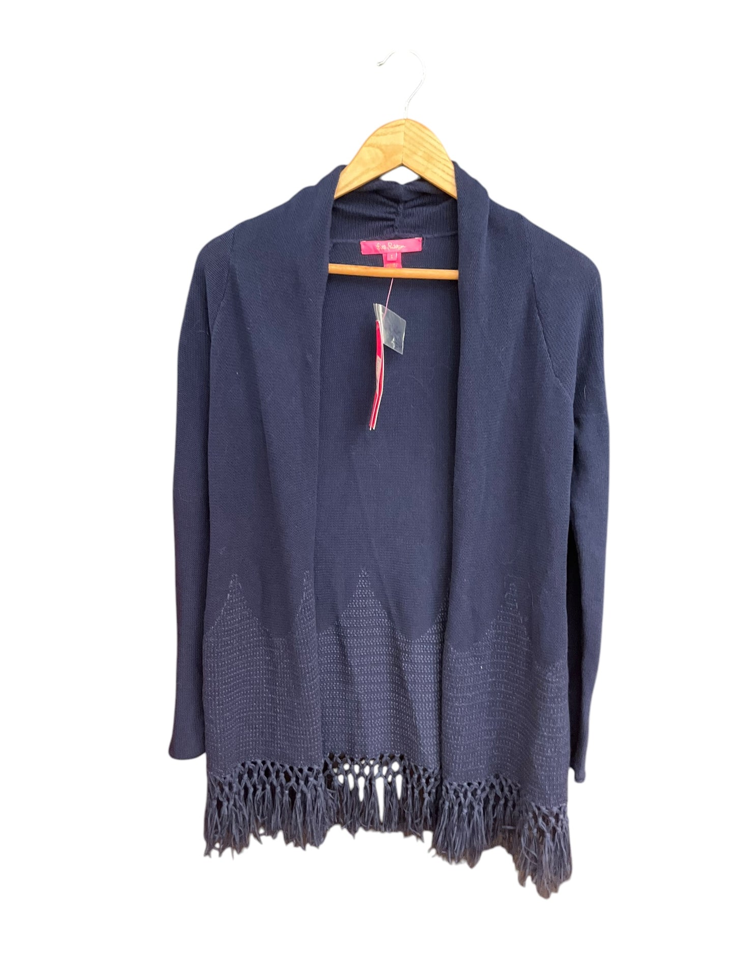 Sweater Cardigan Designer By Lilly Pulitzer In Navy, Size: S