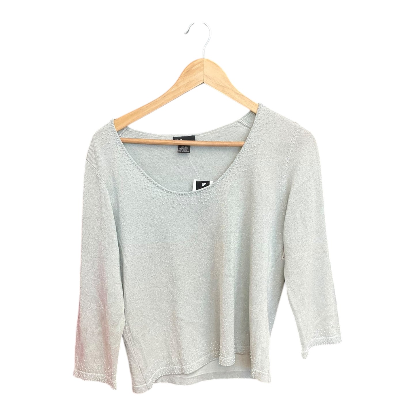 Top Long Sleeve By Grace Elements In Green, Size: L