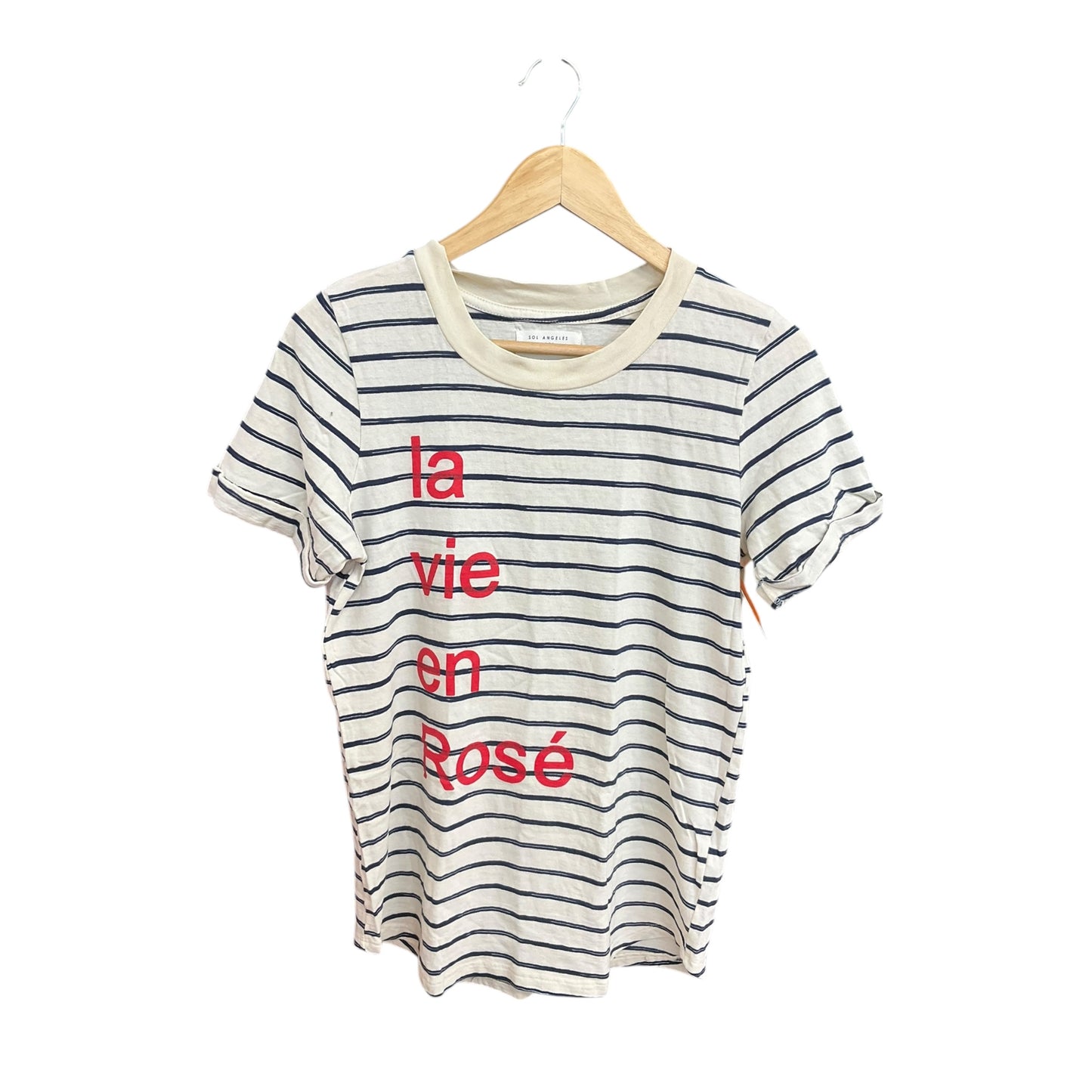 Top Short Sleeve By Anthropologie In Striped Pattern, Size: S