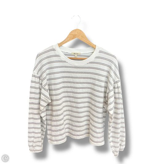 Top Long Sleeve Basic By Madewell In Striped Pattern, Size: M