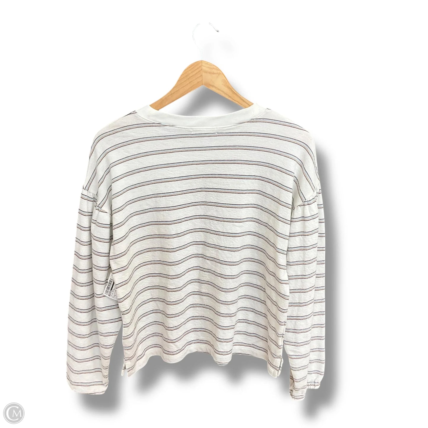 Top Long Sleeve Basic By Madewell In Striped Pattern, Size: M