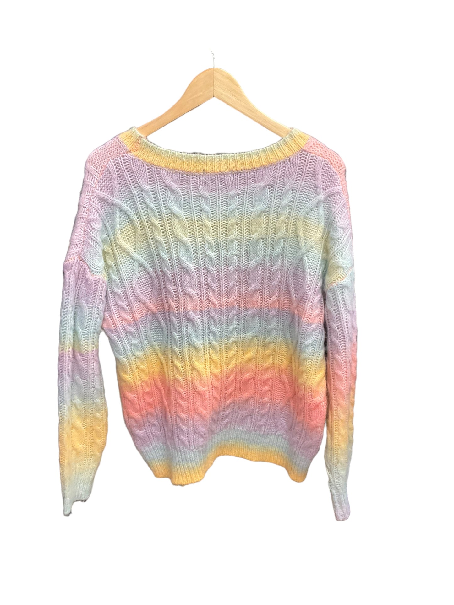 Sweater By Clothes Mentor In Rainbow Print, Size: M