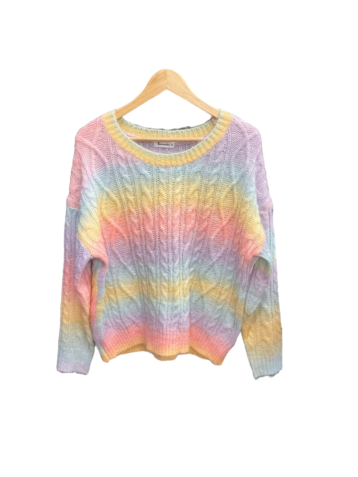 Sweater By Clothes Mentor In Rainbow Print, Size: M