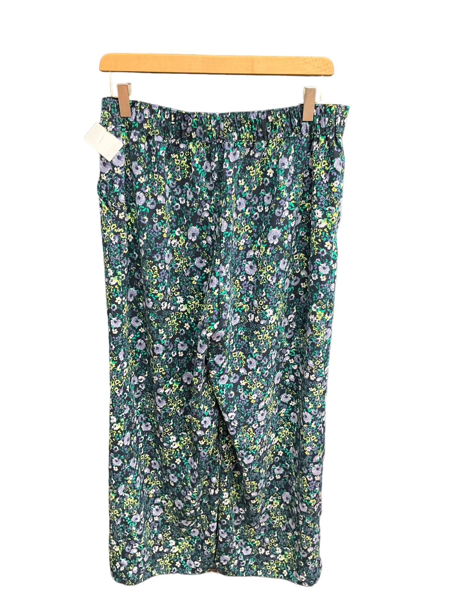 Floral Print Pants Wide Leg Loft, Size M