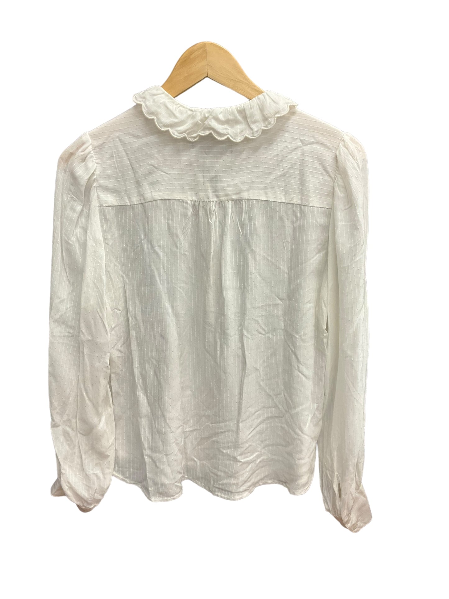 White Blouse Long Sleeve Banana Republic, Size M