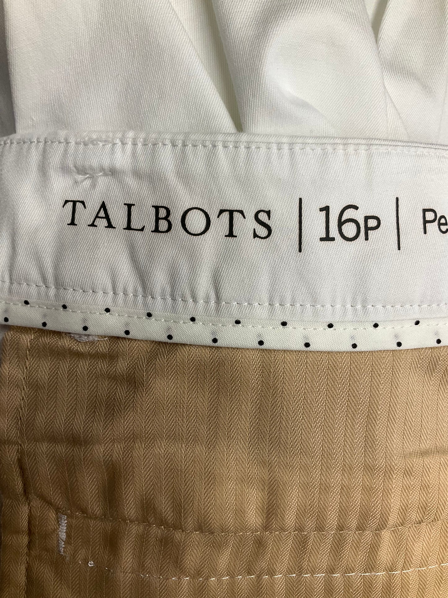 White Pants Cropped Talbots, Size 16