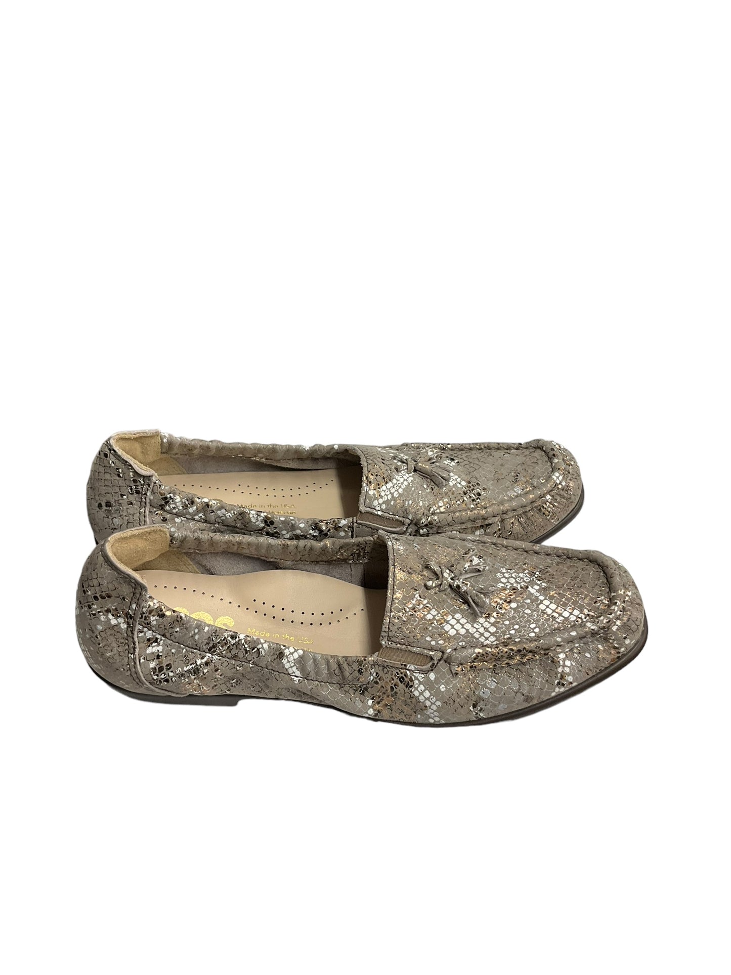 Snakeskin Print Shoes Flats Sas, Size 8.5