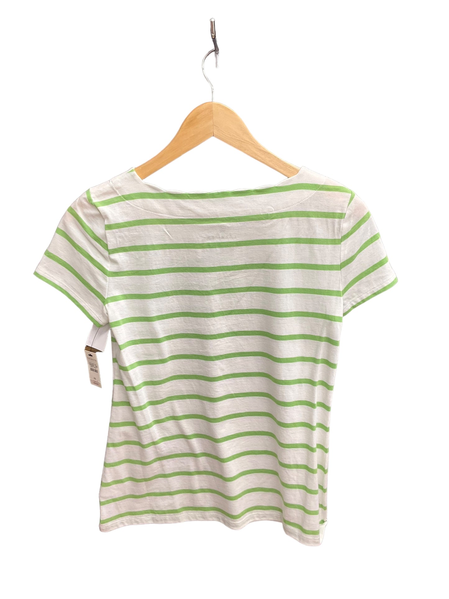 Green & White Top Short Sleeve Basic Talbots, Size Xs