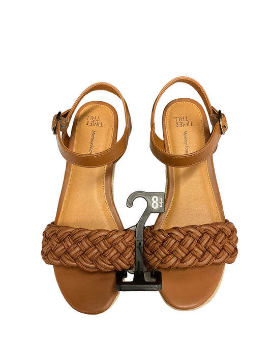 Tan Sandals Heels Platform Time And Tru, Size 8.5