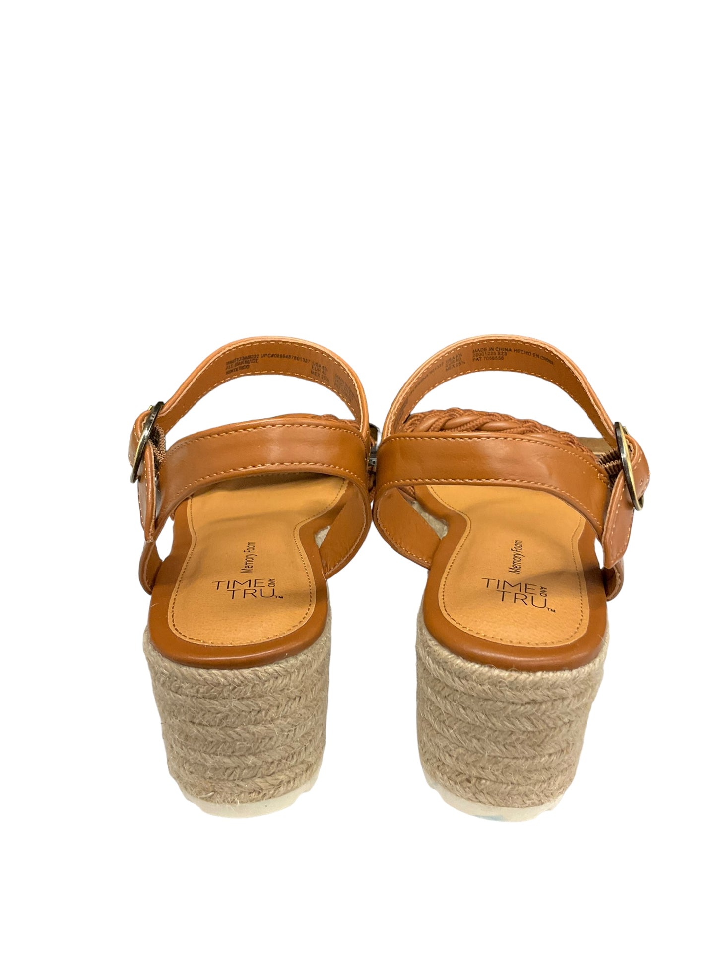 Tan Sandals Heels Platform Time And Tru, Size 8.5
