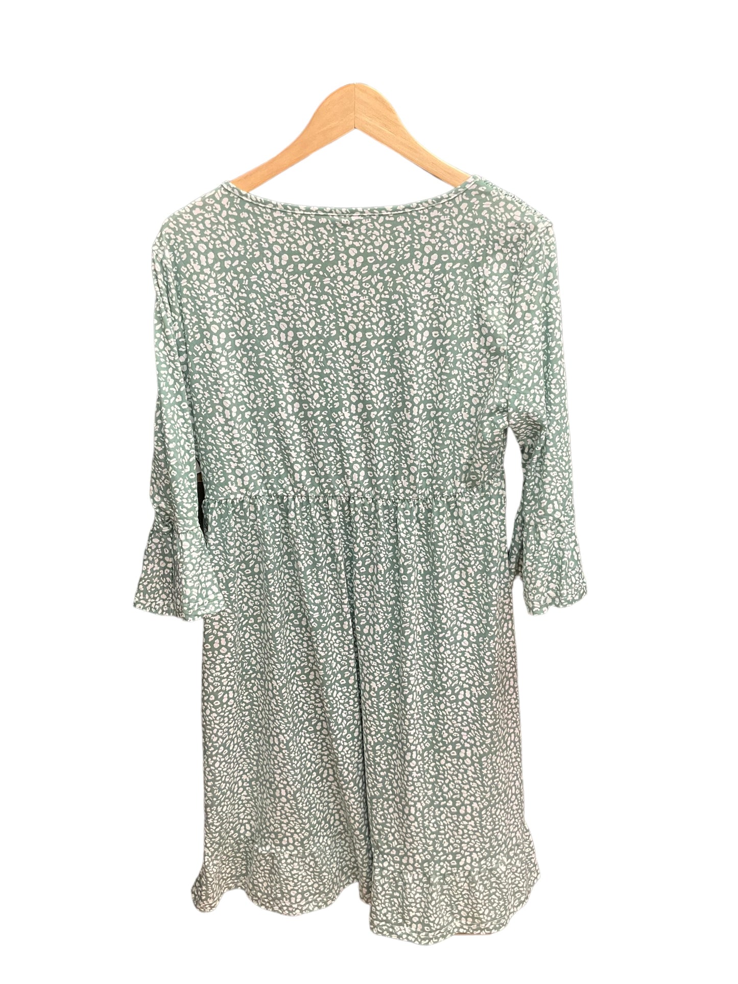 Green & White Dress Casual Midi Clothes Mentor, Size Xl