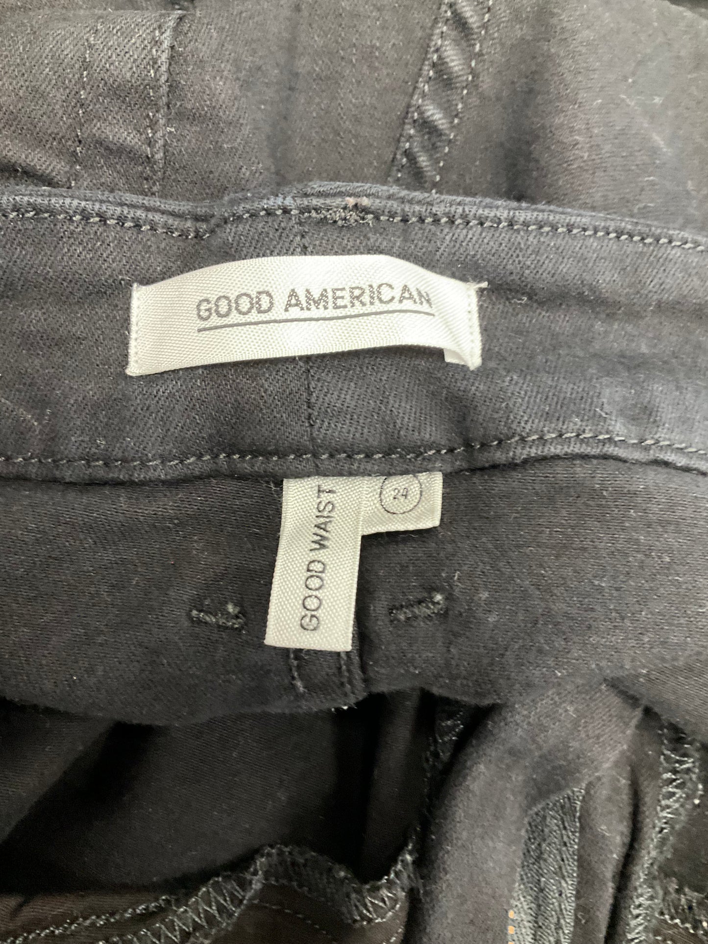 Black Denim Pants Other Good American, Size 24