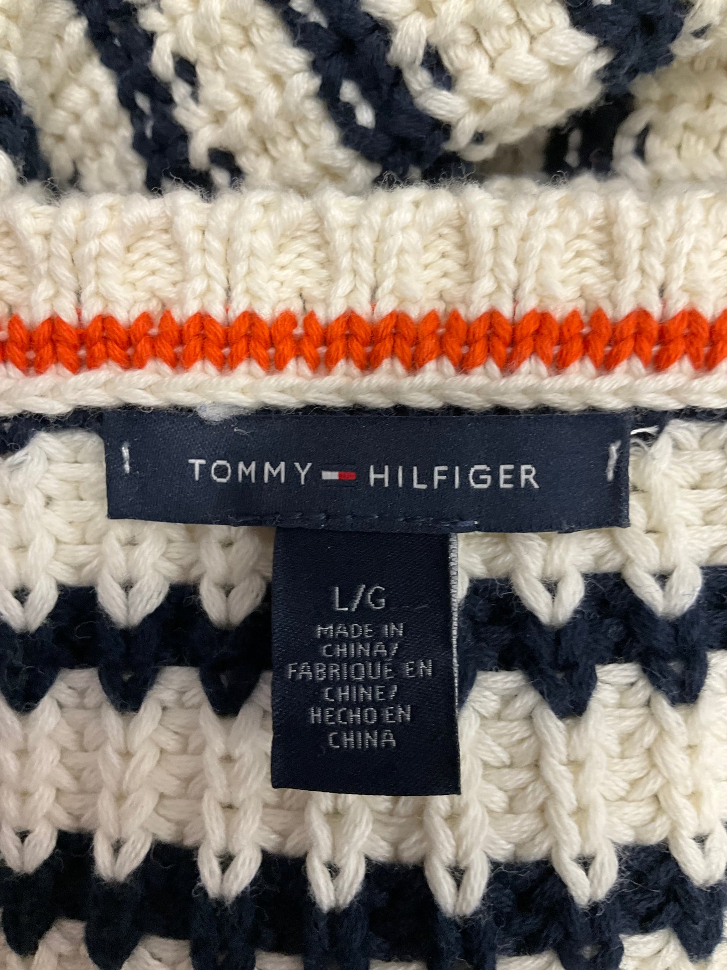 Striped Pattern Sweater Tommy Hilfiger, Size L