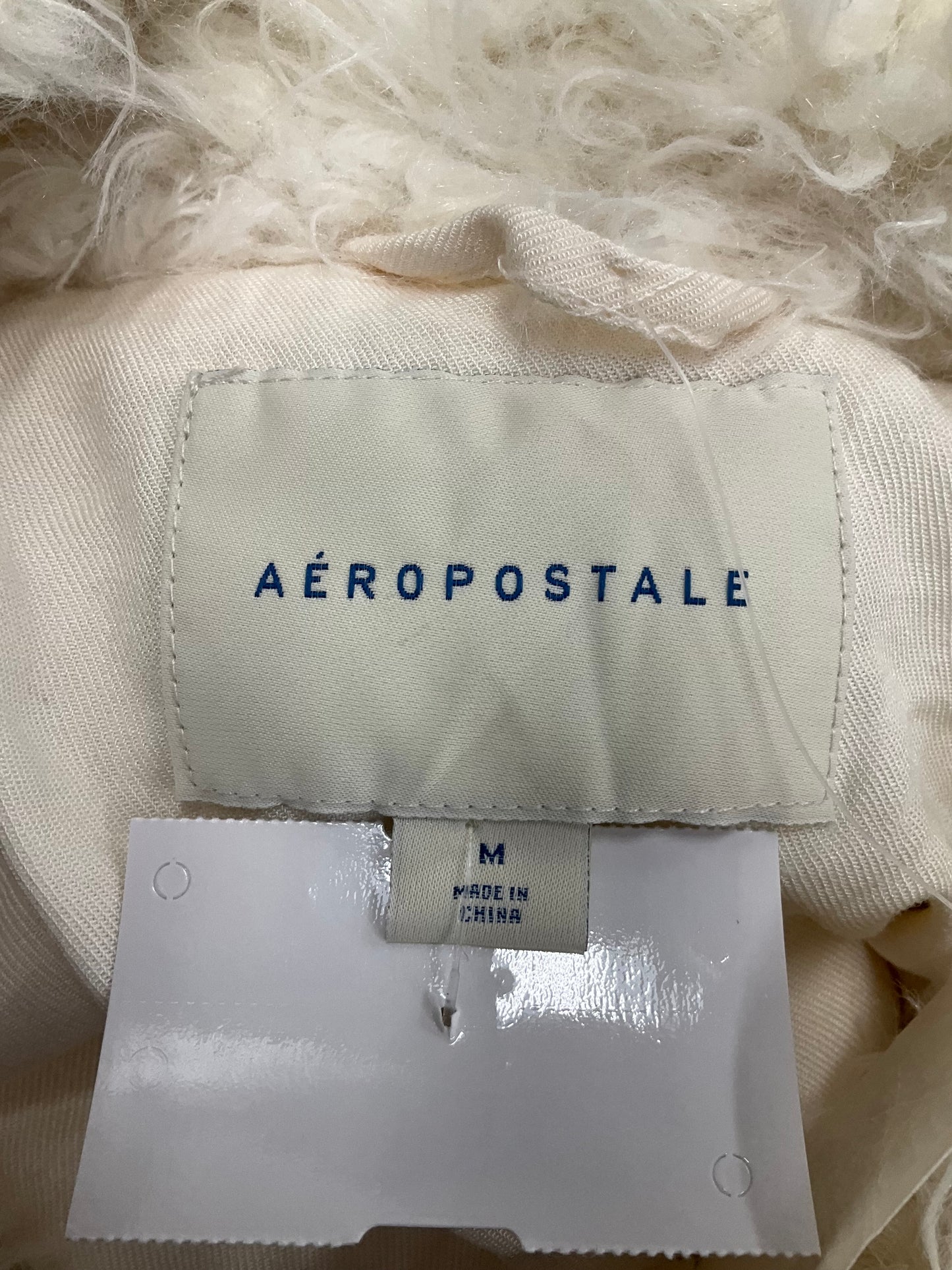 Cream Jacket Faux Fur & Sherpa Aeropostale, Size M