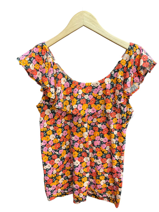 Floral Print Top Sleeveless Loft, Size Xs