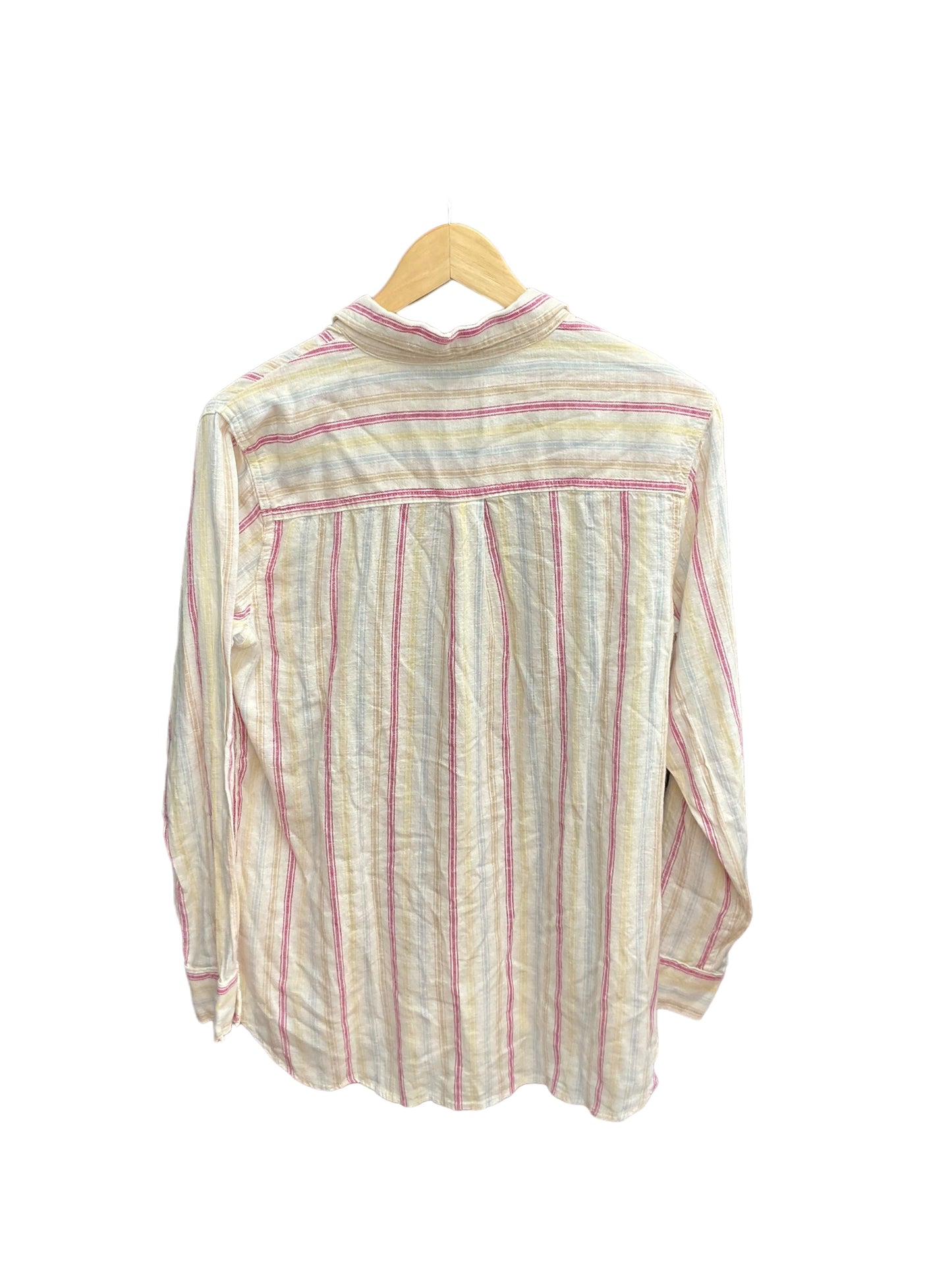 Striped Pattern Blouse Long Sleeve Gap, Size M