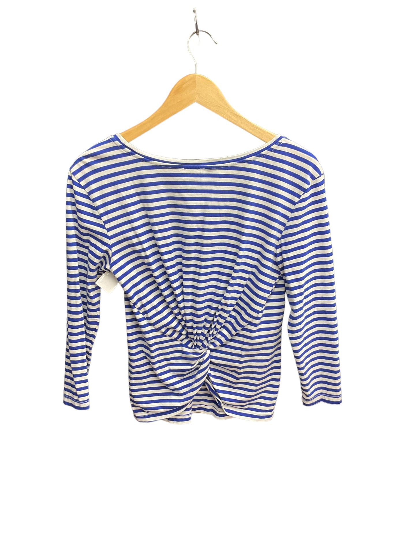 Top Long Sleeve By J. Crew In Blue & White, Size: M