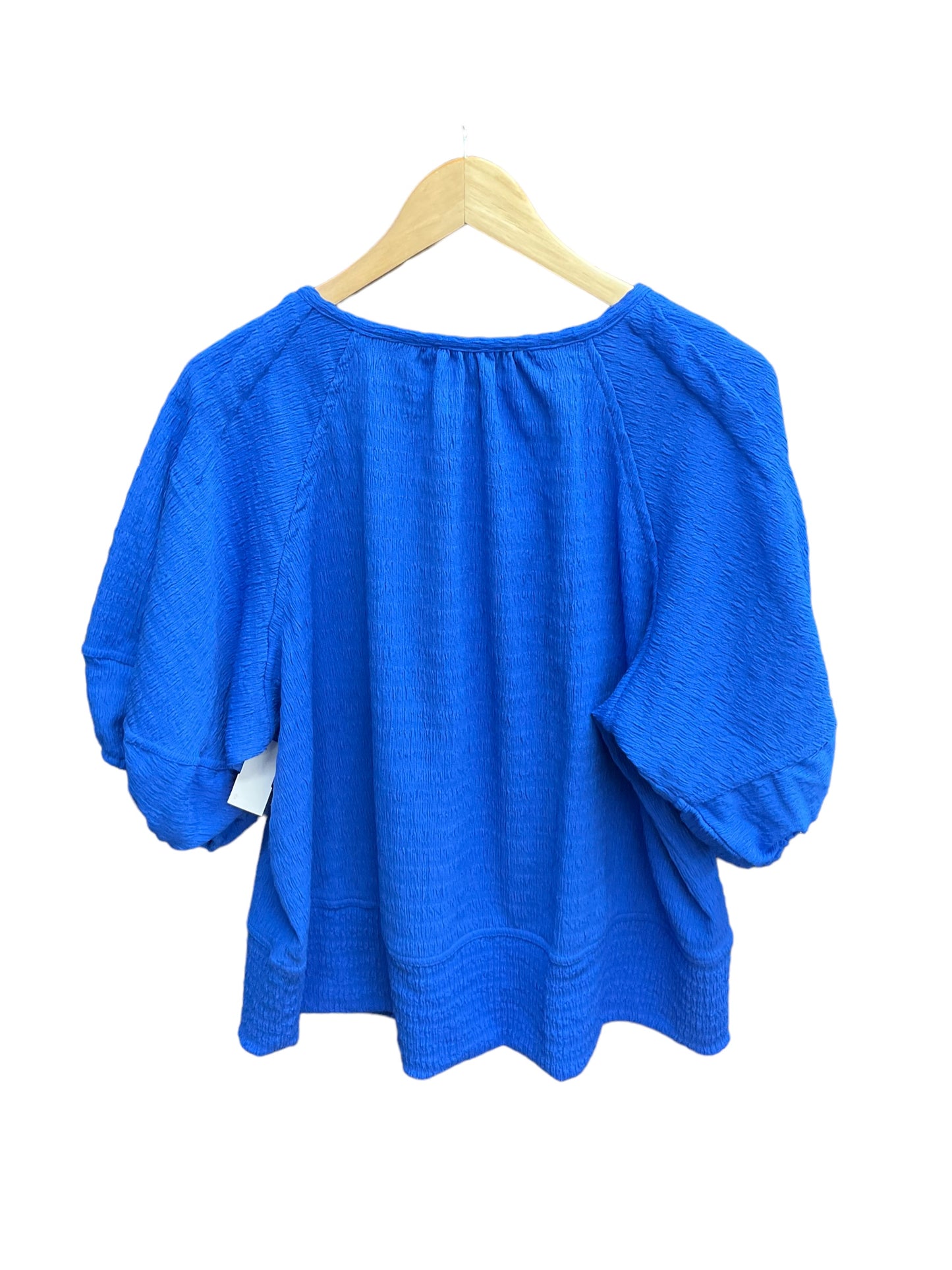 Top Short Sleeve By Loft In Blue, Size: L