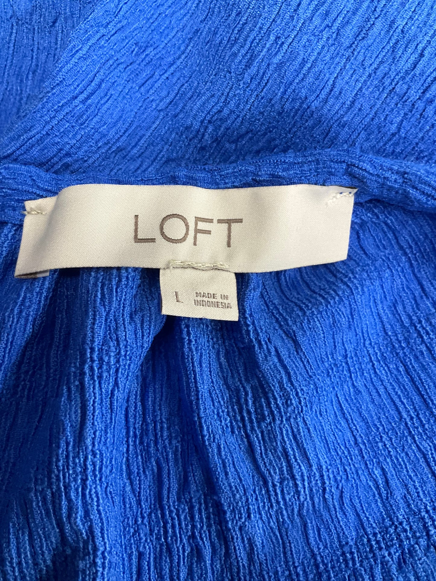 Top Short Sleeve By Loft In Blue, Size: L