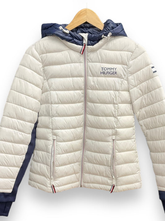 Jacket Puffer & Quilted By Tommy Hilfiger In Blue & White, Size: S