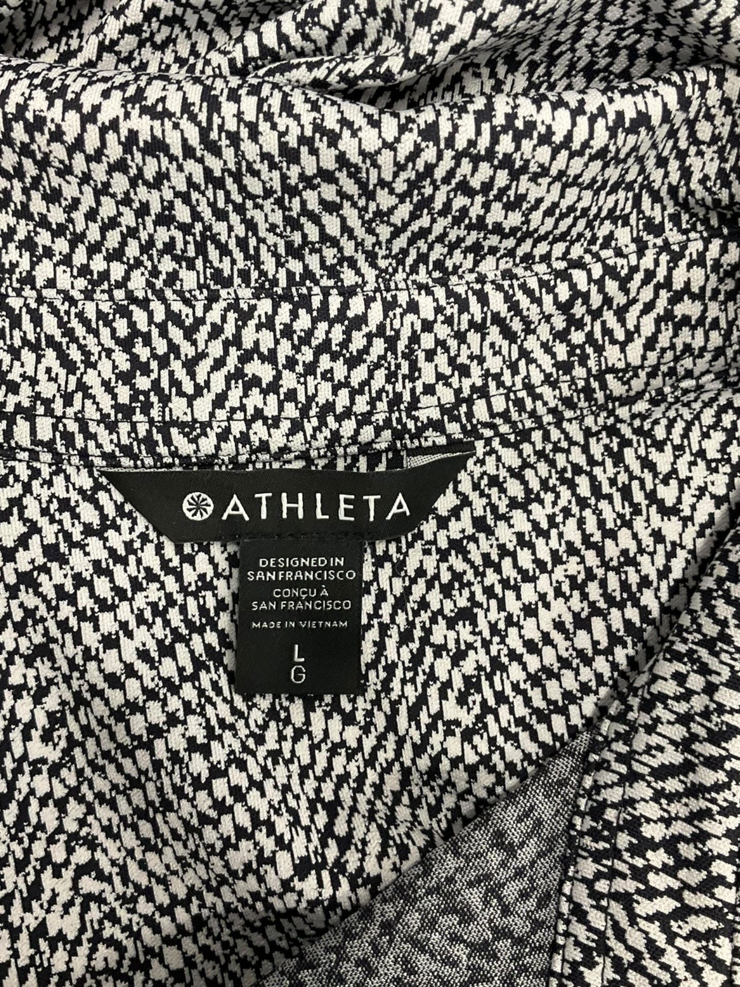 Jacket Shirt By Athleta In Black & White, Size: L